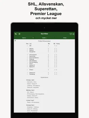 Sportfåne - Målservice SHL PL+ android App screenshot 1