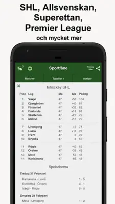 Sportfåne - Målservice SHL PL+ android App screenshot 8